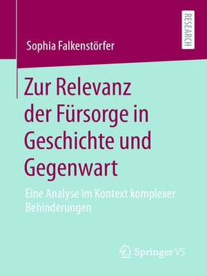 cover image of Zur Relevanz der Fürsorge in Geschichte und Gegenwart